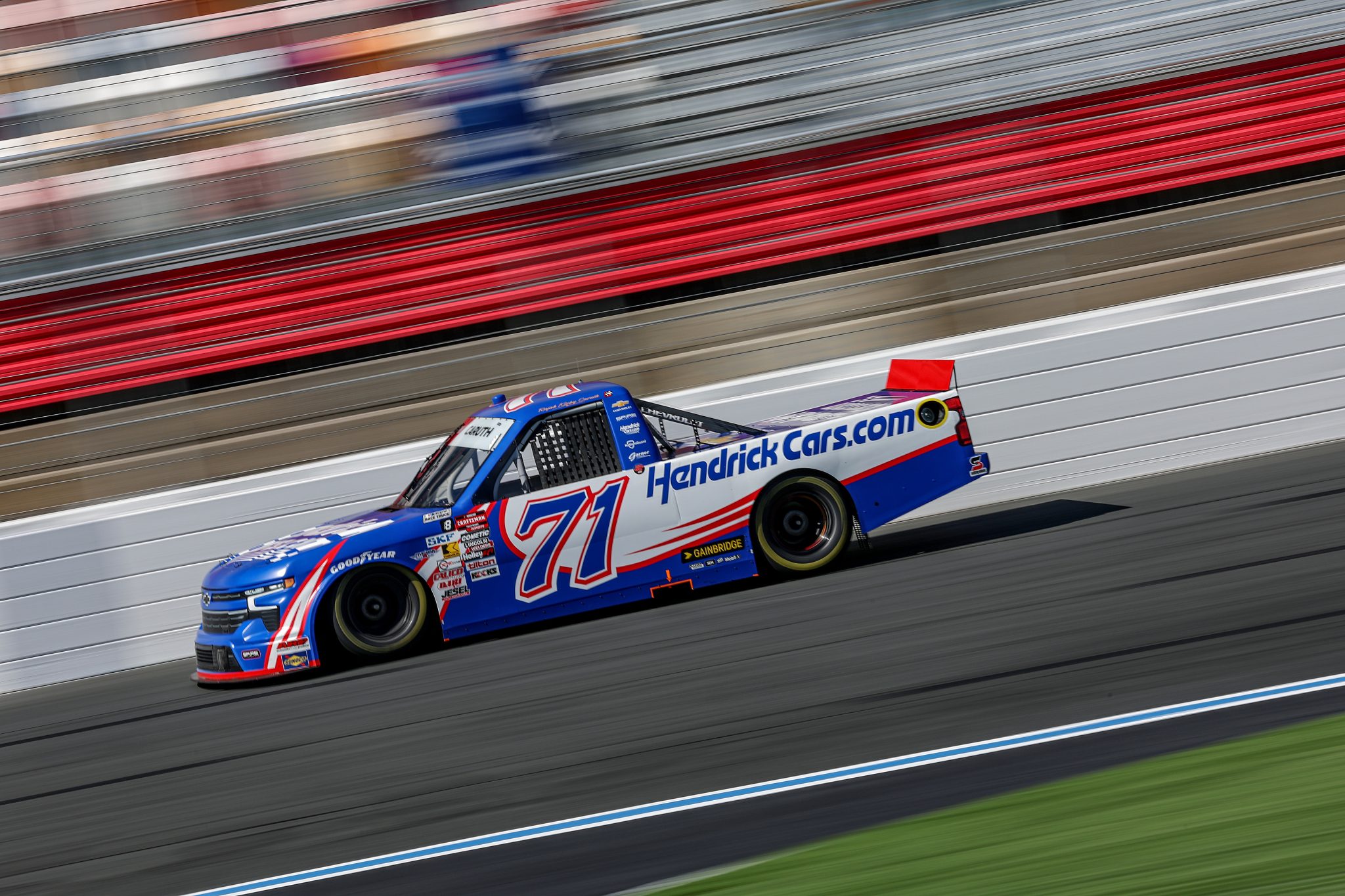 CONCORD, NORTH CAROLINA - OCTOBER 03: Rajah Caruth, driver of the #71 HendrickCars.com Chevrolet, drives during practice for the NASCAR Craftsman Truck Series EcoSave 250 at Charlotte Motor Speedway on October 03, 2025 in Concord, North Carolina. (Photo by David Jensen/Getty Images) | Getty Images