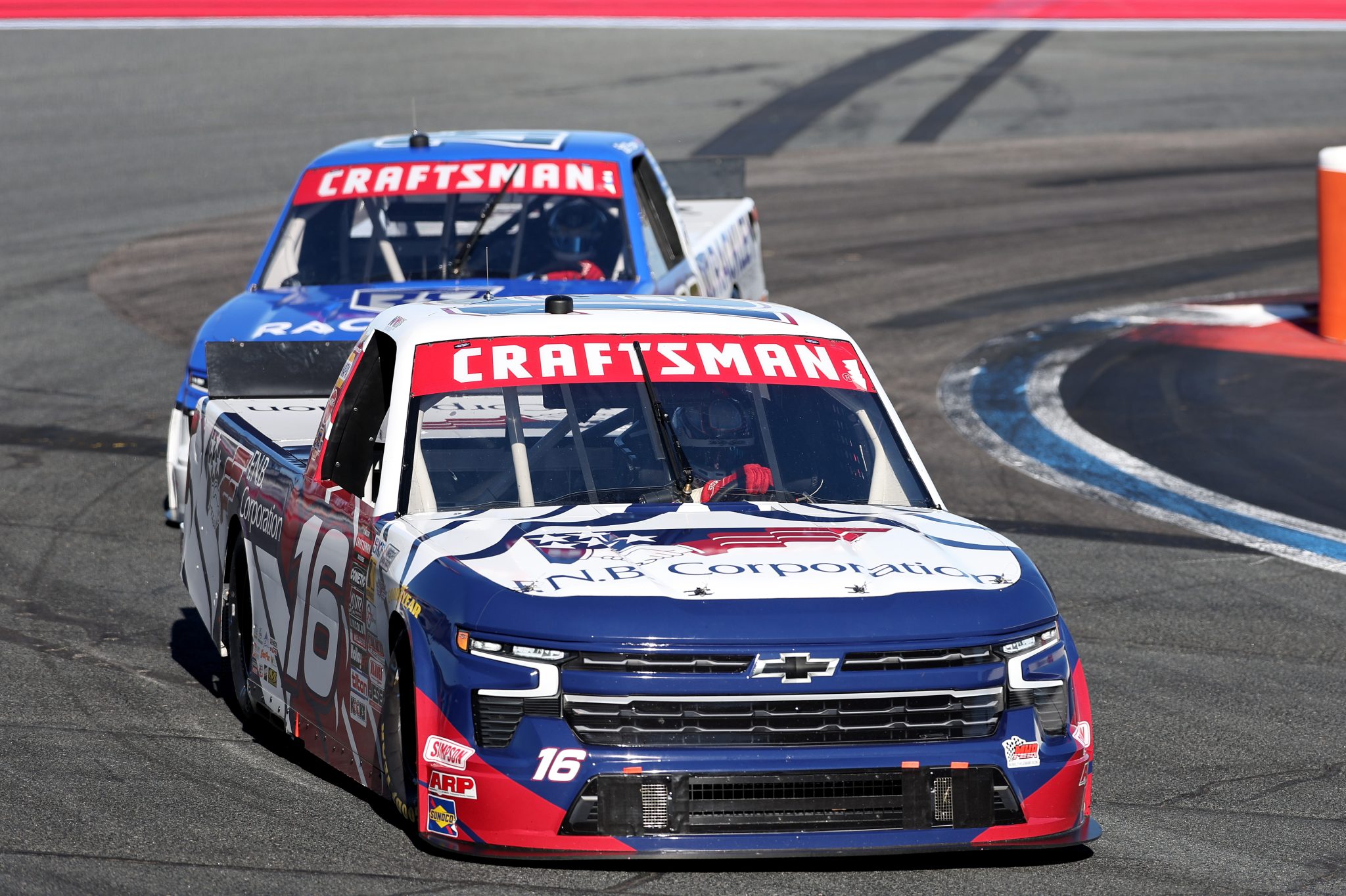 CONCORD, NORTH CAROLINA - OCTOBER 03: Kris Wright, driver of the #16 F.N.B. Corporation Chevrolet, drives during the NASCAR Craftsman Truck Series EcoSave 250 at Charlotte Motor Speedway on October 03, 2025 in Concord, North Carolina. (Photo by David Jensen/Getty Images) | Getty Images