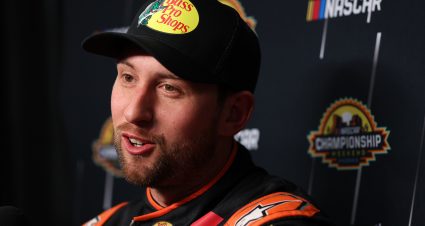 AVONDALE, ARIZONA - OCTOBER 30: 2025 NASCAR Cup Series Championship 4 driver, Chase Briscoe speaks to the media during NASCAR Championship Media Day at Phoenix Raceway on October 30, 2025 in Avondale, Arizona. (Photo by Meg Oliphant/Getty Images) | Getty Images