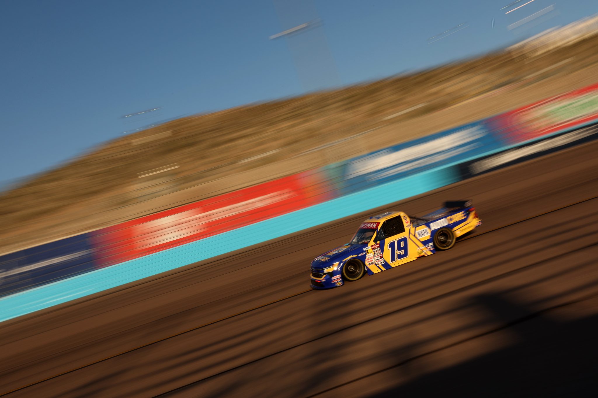 AVONDALE, ARIZONA - OCTOBER 30: Daniel Hemric, driver of the #19 NAPA Auto Care Chevrolet, drives during practice for the NASCAR Craftsman Truck Series Championship at Phoenix Raceway on October 30, 2025 in Avondale, Arizona. (Photo by Meg Oliphant/Getty Images) | Getty Images