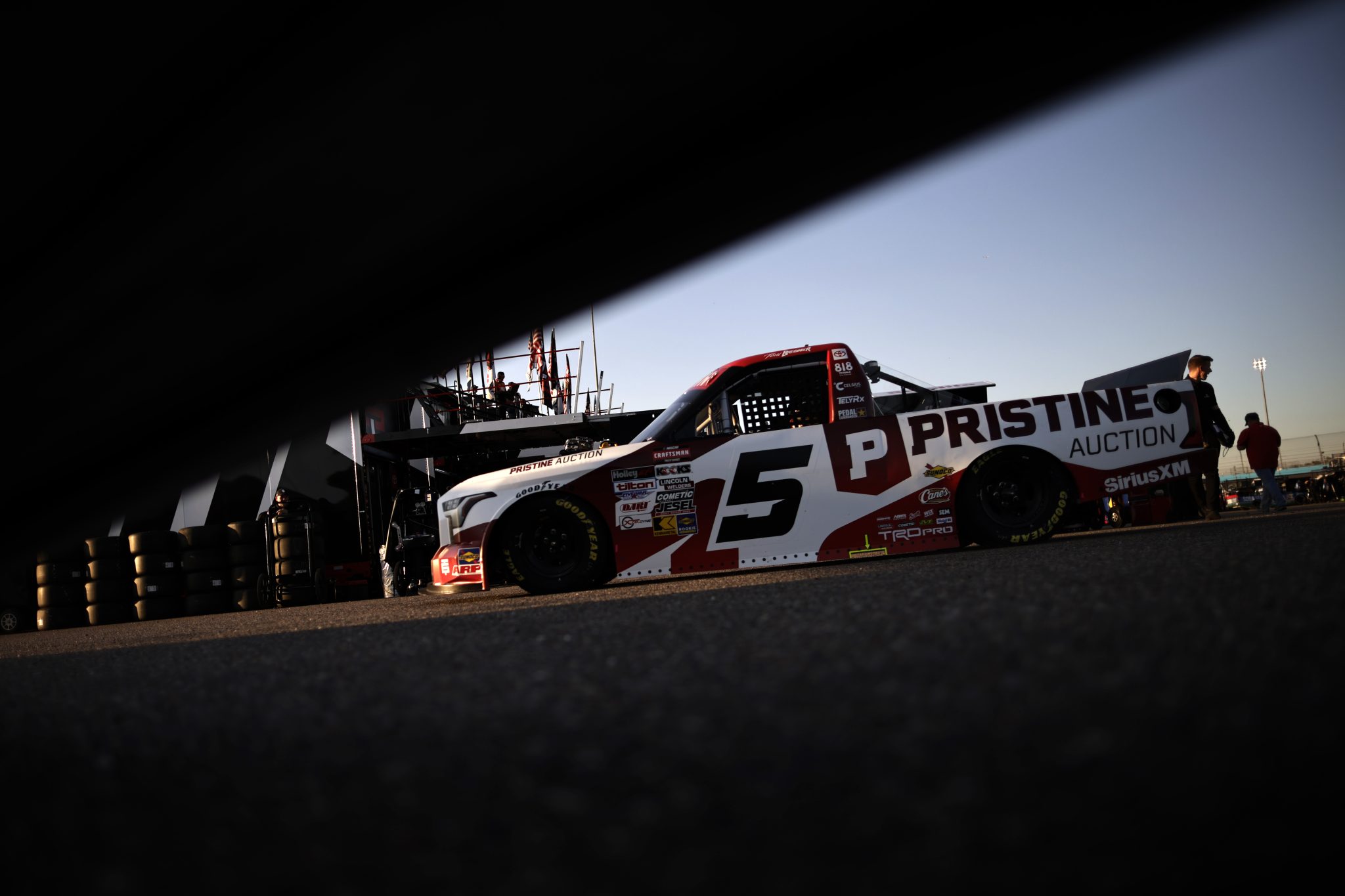 AVONDALE, ARIZONA - OCTOBER 30: Toni Breidinger, driver of the #5 Pristine Auction Toyota, drives through the garage area during practice for the NASCAR Craftsman Truck Series Championship at Phoenix Raceway on October 30, 2025 in Avondale, Arizona. (Photo by Sean Gardner/Getty Images) | Getty Images