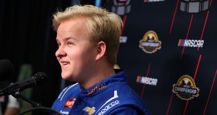 AVONDALE, ARIZONA - OCTOBER 30: 2025 NASCAR Craftsman Truck Series Championship 4 driver, Tyler Ankrum speaks to the media during NASCAR Championship Media Day at Phoenix Raceway on October 30, 2025 in Avondale, Arizona. (Photo by Meg Oliphant/Getty Images) | Getty Images