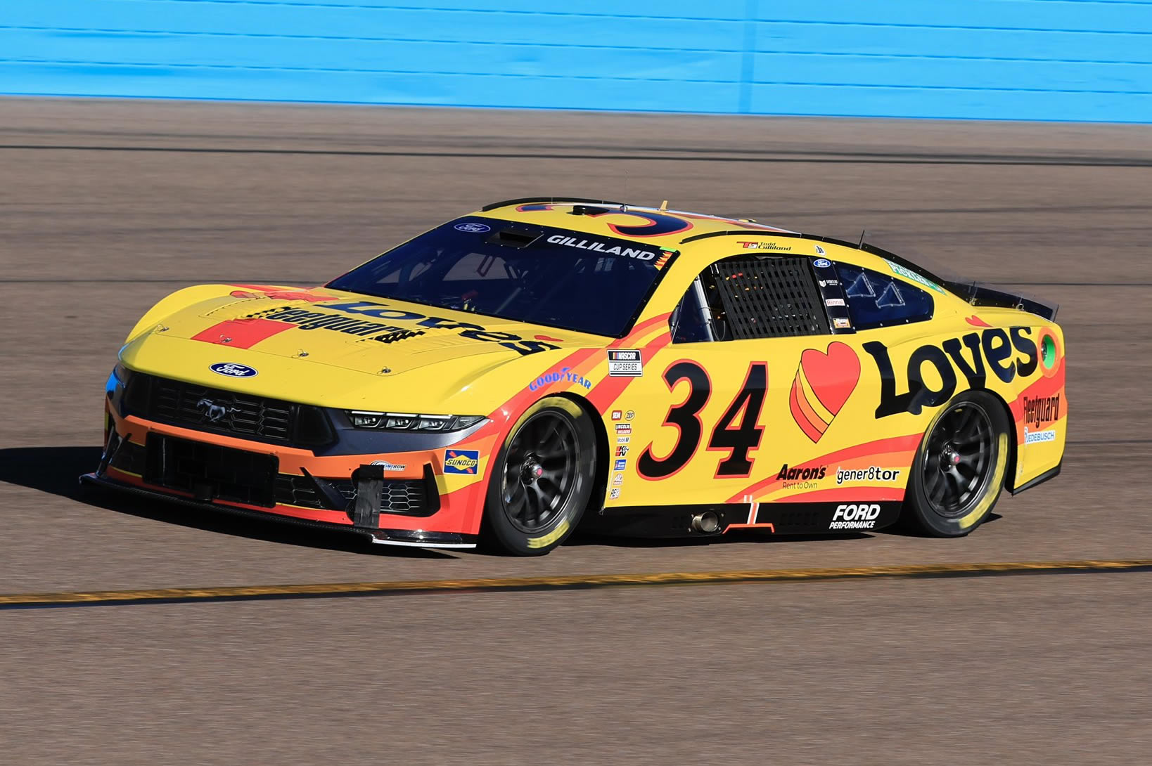 AVONDALE, ARIZONA - OCTOBER 31: Todd Gilliland, driver of the #34 Love's Travel Stops Ford, drives during practice for the NASCAR Cup Series Championship at Phoenix Raceway on October 31, 2025 in Avondale, Arizona. (Photo from Front Row Motorsports)