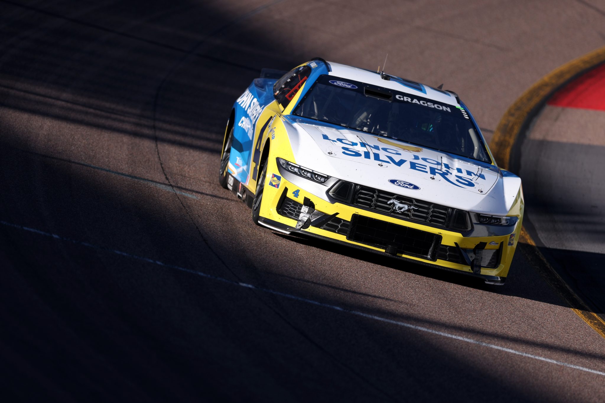 AVONDALE, ARIZONA - OCTOBER 31: Noah Gragson, driver of the #4 Long John Silver's Ford, drives during practice for the NASCAR Cup Series Championship at Phoenix Raceway on October 31, 2025 in Avondale, Arizona. (Photo by Christian Petersen/Getty Images) | Getty Images