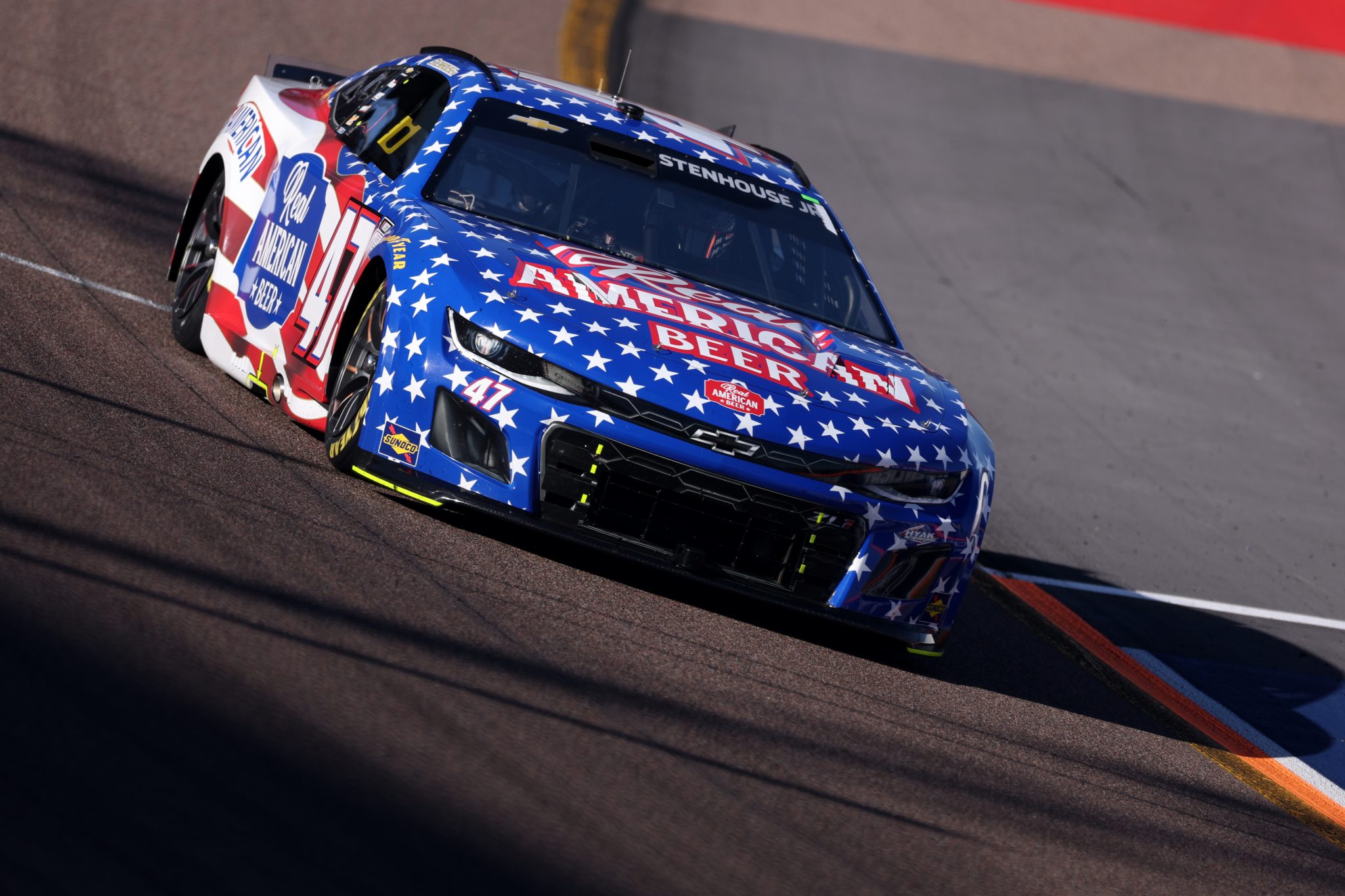 AVONDALE, ARIZONA - OCTOBER 31: Ricky Stenhouse Jr., driver of the #47 Real American Beer Chevrolet, drives during practice for the NASCAR Cup Series Championship at Phoenix Raceway on October 31, 2025 in Avondale, Arizona. (Photo by Christian Petersen/Getty Images) | Getty Images