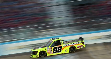 AVONDALE, ARIZONA - OCTOBER 31: Matt Crafton, driver of the #88 Black Label Bacon/Menards Ford, drives during the NASCAR Craftsman Truck Series Championship at Phoenix Raceway on October 31, 2025 in Avondale, Arizona. (Photo by James Gilbert/Getty Images) | Getty Images
