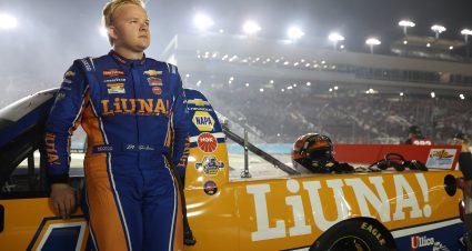 AVONDALE, ARIZONA - OCTOBER 31: Tyler Ankrum, driver of the #18 LiUNA! Chevrolet, exits his car after the NASCAR Craftsman Truck Series Championship at Phoenix Raceway on October 31, 2025 in Avondale, Arizona. (Photo by James Gilbert/Getty Images) | Getty Images