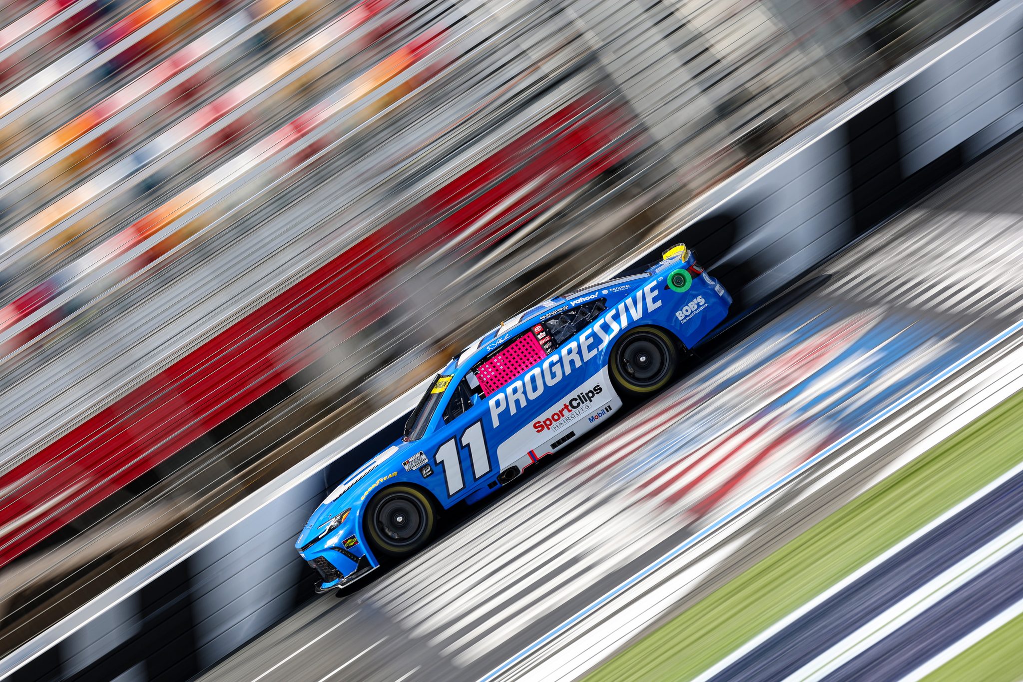 CONCORD, NORTH CAROLINA - OCTOBER 04: Denny Hamlin, driver of the #11 Progressive Toyota, drives during practice for the NASCAR Cup Series Bank of America ROVAL 400 at Charlotte Motor Speedway on October 04, 2025 in Concord, North Carolina. (Photo by Jordan Bank/Getty Images) | Getty Images