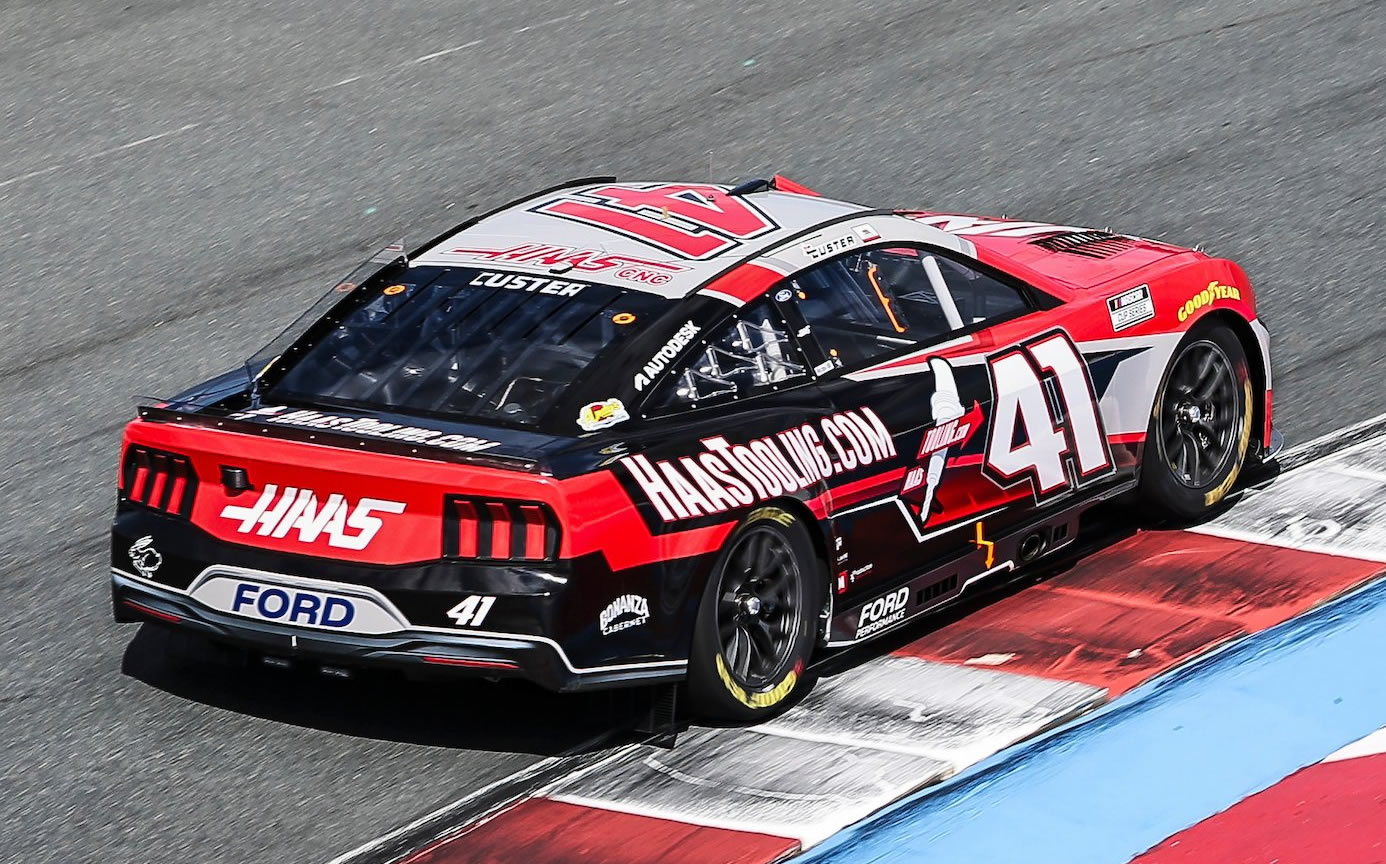 CONCORD, NORTH CAROLINA - OCTOBER 04: Cole Custer, driver of the #41 HaasTooling.com Ford, drives in preparation for the NASCAR Cup Series Bank of America ROVAL 400 at Charlotte Motor Speedway on October 04, 2025 in Concord, North Carolina. (Photo from Haas Factory Team)