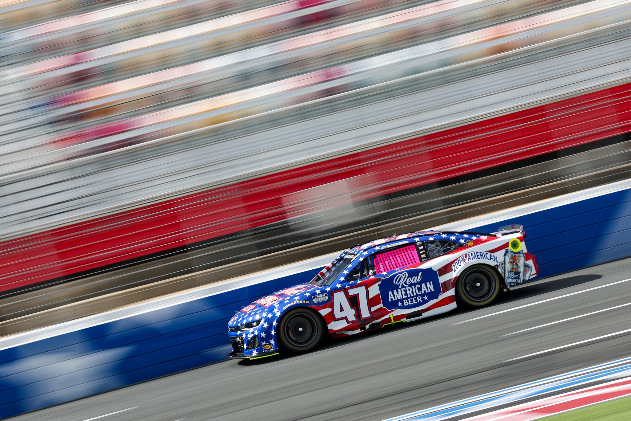 CONCORD, NORTH CAROLINA - OCTOBER 04: Ricky Stenhouse Jr., driver of the #47 Real American Beer Chevrolet, drives during practice for the NASCAR Cup Series Bank of America ROVAL 400 at Charlotte Motor Speedway on October 04, 2025 in Concord, North Carolina. (Photo by David Jensen/Getty Images) | Getty Images