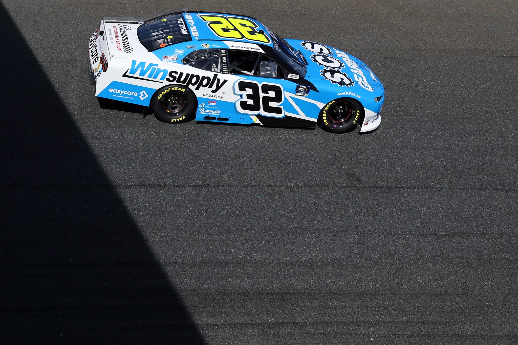 CONCORD, NORTH CAROLINA - OCTOBER 04: Andrew Patterson, driver of the #32 Winsupply/SCS Gearbox Chevrolet, drives during practice for the NASCAR Xfinity Series Blue Cross NC 250 at Charlotte Motor Speedway on October 04, 2025 in Concord, North Carolina. (Photo by Jordan Bank/Getty Images) | Getty Images