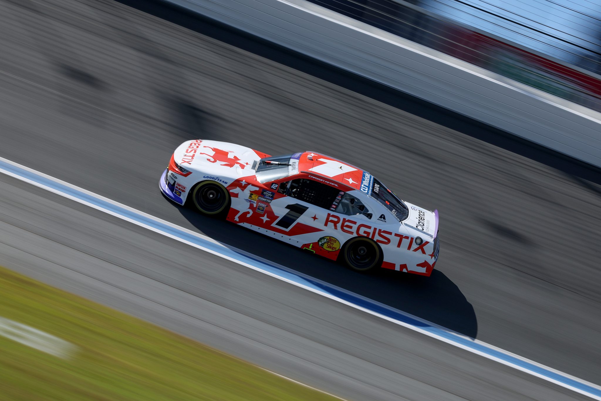 CONCORD, NORTH CAROLINA - OCTOBER 04: Carson Kvapil, driver of the #1 Registix Chevrolet, drives during practice for the NASCAR Xfinity Series Blue Cross NC 250 at Charlotte Motor Speedway on October 04, 2025 in Concord, North Carolina. (Photo by Jordan Bank/Getty Images) | Getty Images
