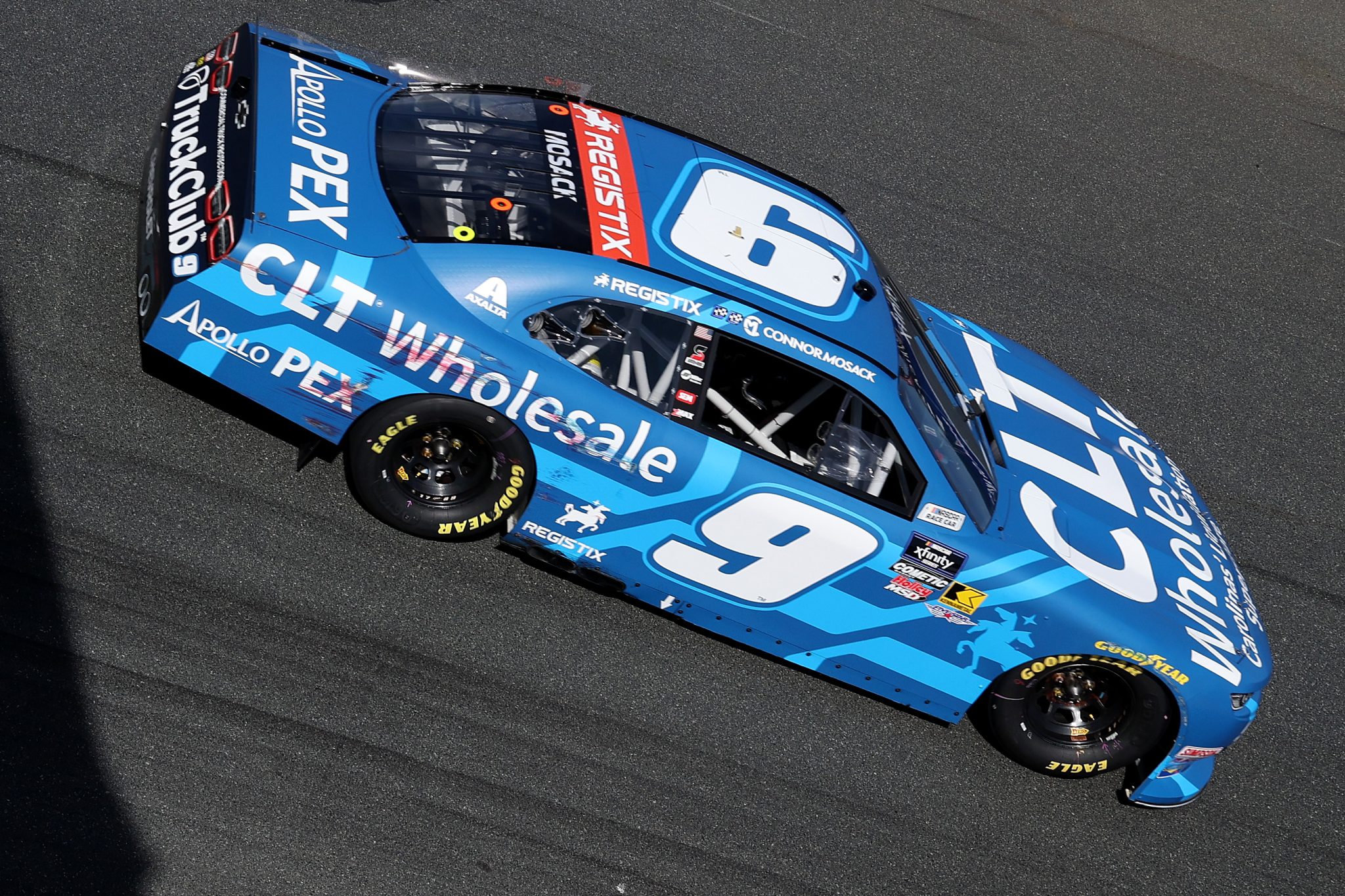 CONCORD, NORTH CAROLINA - OCTOBER 04: Connor Mosack, driver of the #9 CLT Wholesale Chevrolet, drives during practice for the NASCAR Xfinity Series Blue Cross NC 250 at Charlotte Motor Speedway on October 04, 2025 in Concord, North Carolina. (Photo by Jordan Bank/Getty Images) | Getty Images