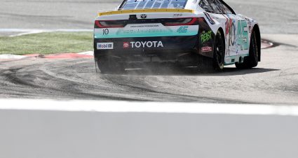 CONCORD, NORTH CAROLINA - OCTOBER 04: Tyler Reddick, driver of the #45 Jordan Brand Toyota, drives during practice for the NASCAR Cup Series Bank of America ROVAL 400 at Charlotte Motor Speedway on October 04, 2025 in Concord, North Carolina. (Photo by David Jensen/Getty Images) | Getty Images