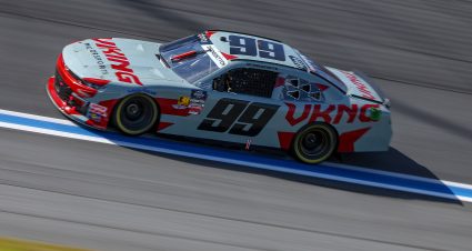 CONCORD, NORTH CAROLINA - OCTOBER 04: Matt DiBenedetto, driver of the #99 Viking Motorsports Chevrolet, drives during practice for the NASCAR Xfinity Series Blue Cross NC 250 at Charlotte Motor Speedway on October 04, 2025 in Concord, North Carolina. (Photo by Jordan Bank/Getty Images) | Getty Images