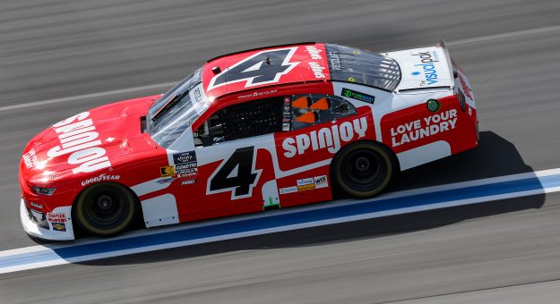 CONCORD, NORTH CAROLINA - OCTOBER 04: Parker Retzlaff, driver of the #4 Spinjoy Chevrolet, drives during qualifying for the NASCAR Xfinity Series Blue Cross NC 250 at Charlotte Motor Speedway on October 04, 2025 in Concord, North Carolina. (Photo by David Jensen/Getty Images) | Getty Images