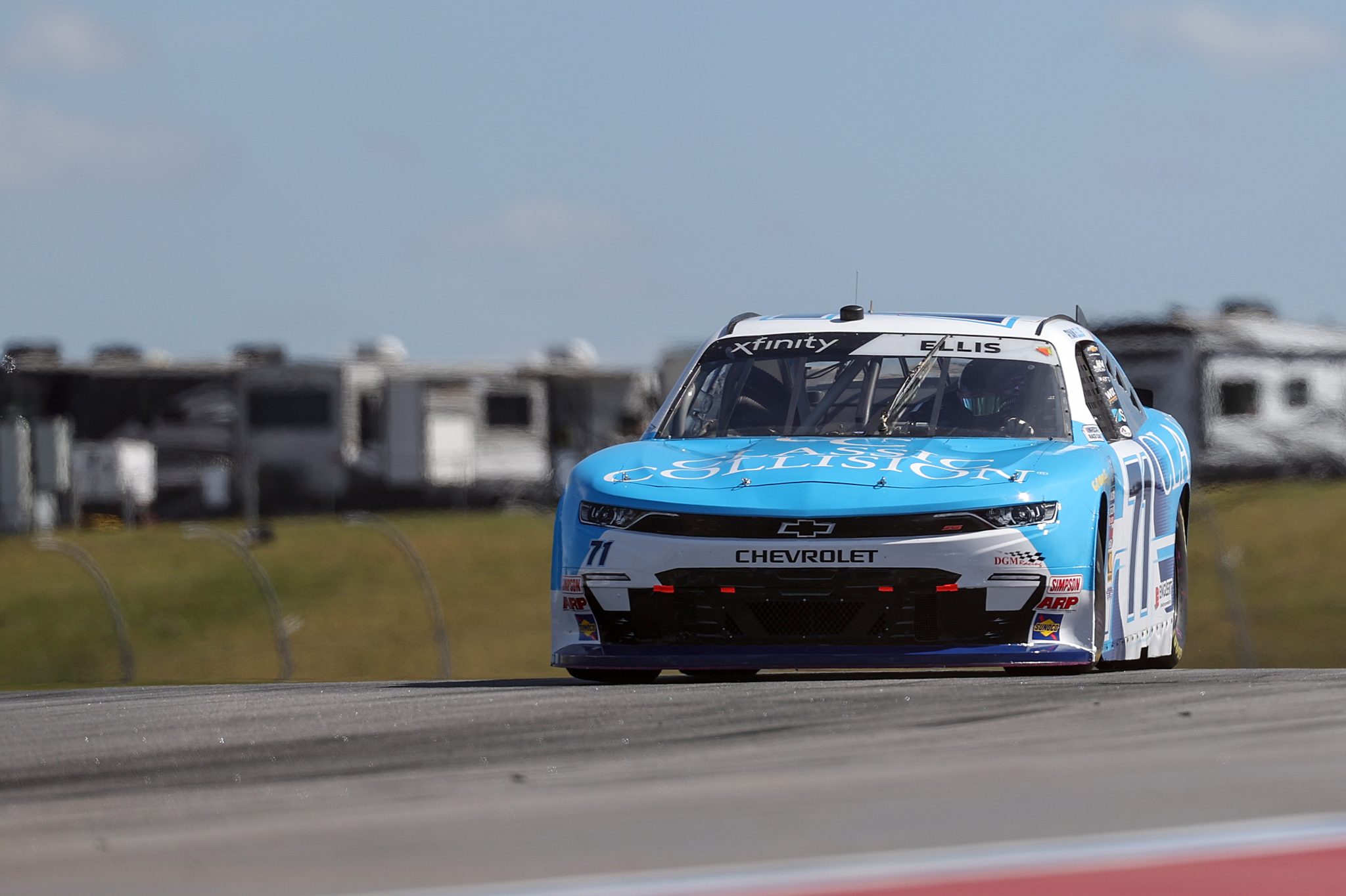 CONCORD, NORTH CAROLINA - OCTOBER 04: Ryan Ellis, driver of the #71 Classic Collision Chevrolet, drives during practice for the NASCAR Xfinity Series Blue Cross NC 250 at Charlotte Motor Speedway on October 04, 2025 in Concord, North Carolina. (Photo by David Jensen/Getty Images) | Getty Images