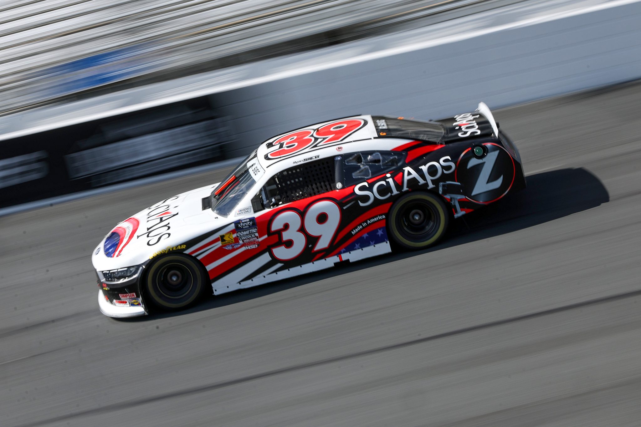 CONCORD, NORTH CAROLINA - OCTOBER 04: Ryan Sieg, driver of the #39 Sci Aps Ford, drives during practice for the NASCAR Xfinity Series Blue Cross NC 250 at Charlotte Motor Speedway on October 04, 2025 in Concord, North Carolina. (Photo by David Jensen/Getty Images) | Getty Images