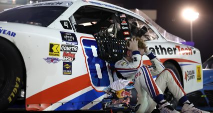 AVONDALE, ARIZONA - NOVEMBER 01: Connor Zilisch, driver of the #88 WeatherTech Chevrolet, reacts after  the NASCAR Xfinity Series Championship at Phoenix Raceway on November 01, 2025 in Avondale, Arizona. (Photo by James Gilbert/Getty Images) | Getty Images