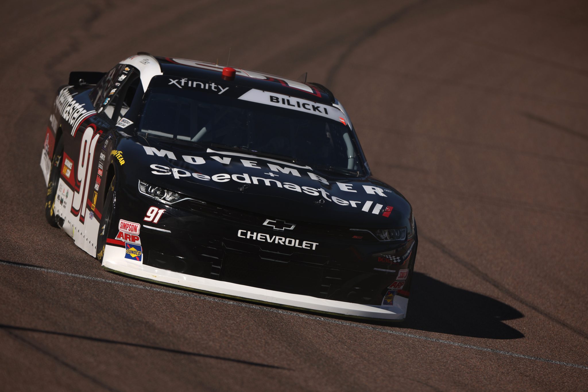 AVONDALE, ARIZONA - NOVEMBER 01: Josh Bilicki, driver of the #91 Movember x Speedmaster Chevrolet, drives during qualifying for the NASCAR Xfinity Series Championship at Phoenix Raceway on November 01, 2025 in Avondale, Arizona. (Photo by James Gilbert/Getty Images) | Getty Images
