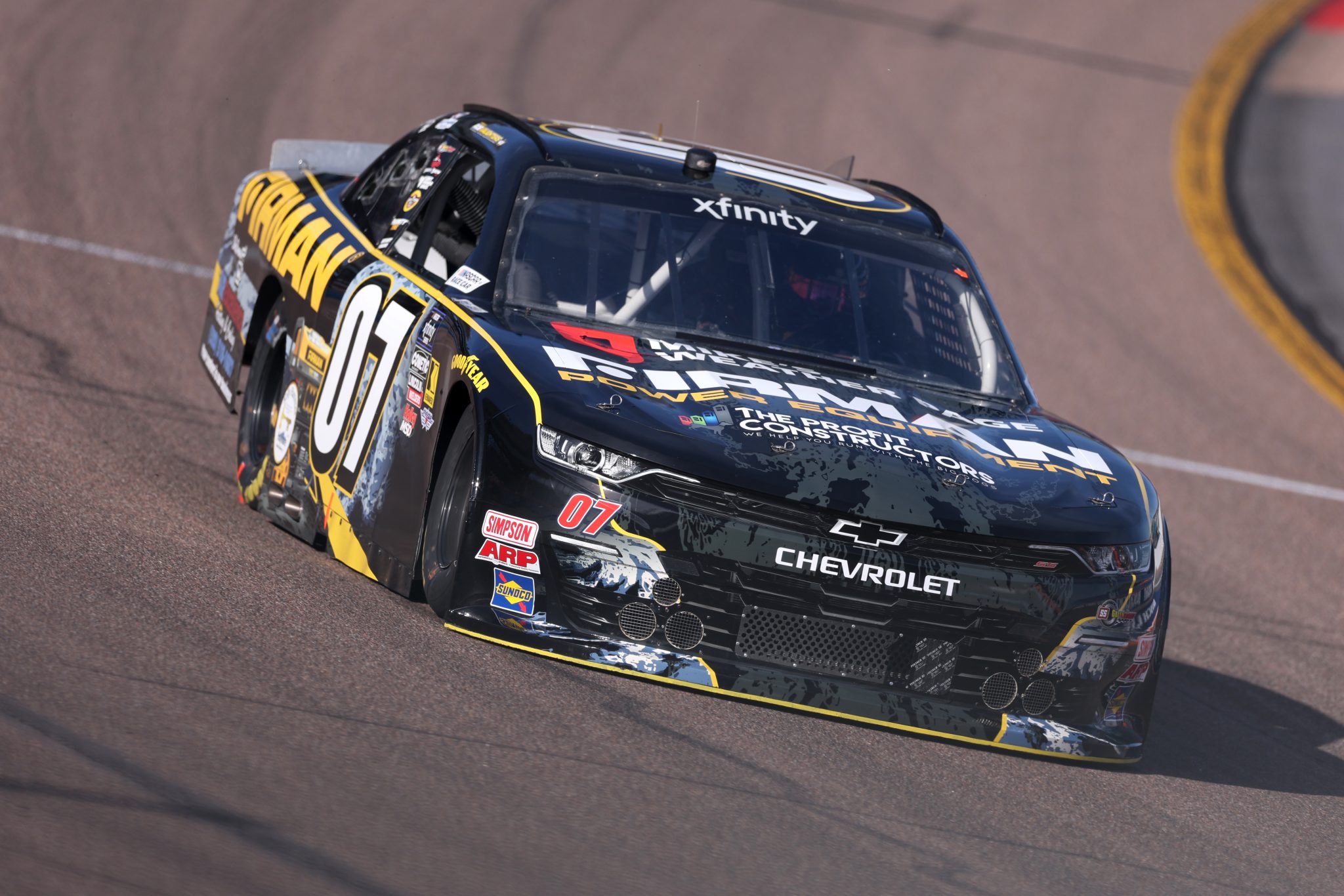 AVONDALE, ARIZONA - OCTOBER 31: Patrick Emerling, driver of the #07 Firman Power Equipment Chevrolet, drives during practice for the NASCAR Xfinity Series Championship at Phoenix Raceway on October 31, 2025 in Avondale, Arizona. (Photo by Christian Petersen/Getty Images) | Getty Images