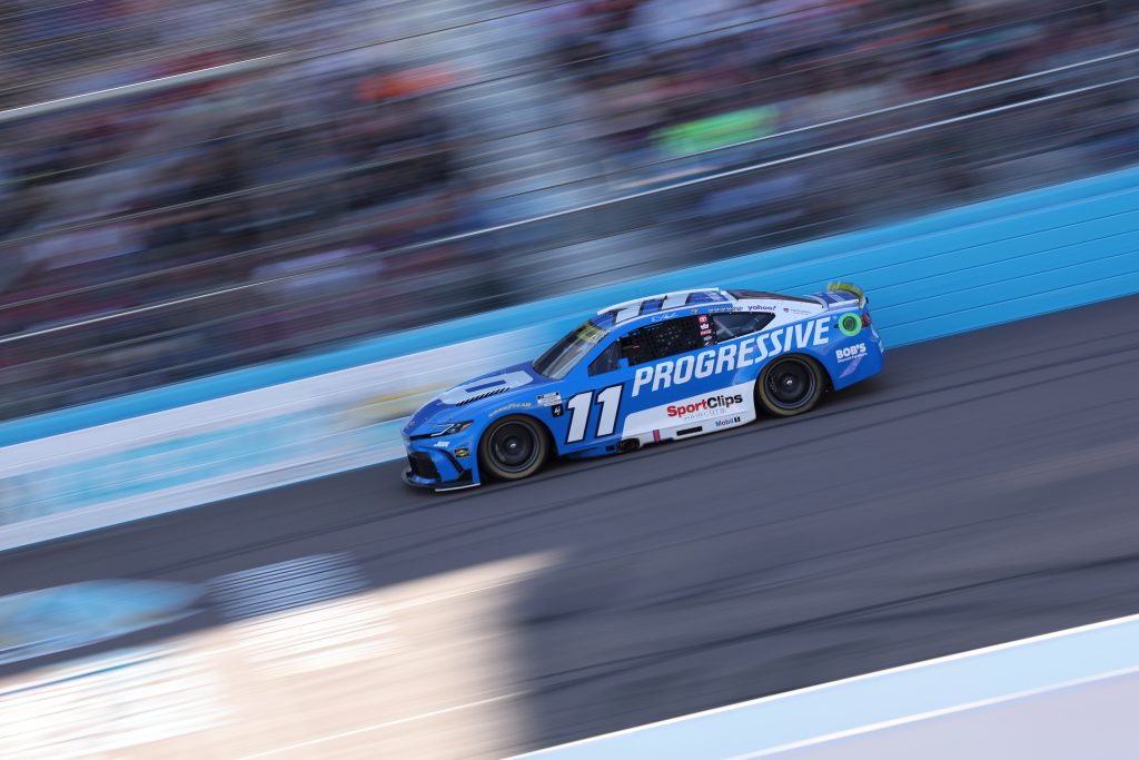 AVONDALE, ARIZONA - NOVEMBER 02: Denny Hamlin, driver of the #11 Progressive Toyota, drives during the NASCAR Cup Series Championship at Phoenix Raceway on November 02, 2025 in Avondale, Arizona. (Photo by James Gilbert/Getty Images) | Getty Images
