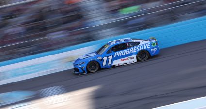 AVONDALE, ARIZONA - NOVEMBER 02: Denny Hamlin, driver of the #11 Progressive Toyota, drives during the NASCAR Cup Series Championship at Phoenix Raceway on November 02, 2025 in Avondale, Arizona. (Photo by James Gilbert/Getty Images) | Getty Images