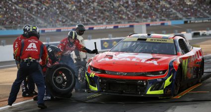 AVONDALE, ARIZONA - NOVEMBER 02: William Byron, driver of the #24 Axalta Chevrolet, pits during the NASCAR Cup Series Championship at Phoenix Raceway on November 02, 2025 in Avondale, Arizona. (Photo by Sean Gardner/Getty Images) | Getty Images