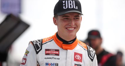 NORTH WILKESBORO, NORTH CAROLINA - MAY 17: Brent Crews, driver of the #1 JBL Toyota, looks on during practice for the NASCAR Craftsman Truck Series Window World 250 at North Wilkesboro Speedway on May 17, 2025 in North Wilkesboro, North Carolina. (Photo by James Gilbert/Getty Images) | Getty Images