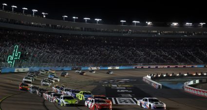 AVONDALE, ARIZONA - NOVEMBER 01: Connor Zilisch, driver of the #88 WeatherTech Chevrolet, and Jesse Love, driver of the #2 Whelen Chevrolet, lead the field during the NASCAR Xfinity Series Championship at Phoenix Raceway on November 01, 2025 in Avondale, Arizona. (Photo by Christian Petersen/Getty Images) | Getty Images