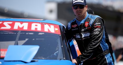 ROCKINGHAM, NORTH CAROLINA - APRIL 18: Stewart Friesen, driver of the #52 Halmar International Toyota, prepares to qualify for the NASCAR Craftsman Truck Series Black's Tire 200  at Rockingham Speedway on April 18, 2025 in Rockingham, North Carolina. (Photo by James Gilbert/Getty Images) | Getty Images