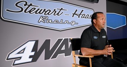 CONCORD, NORTH CAROLINA - JUNE 21: Chief competition officer Greg Zipadelli of Stewart-Hass Racing answers questions during a press conference introducing Josh Berry as the new driver of the #4 Stewart-Hass Racing Ford Mustang at Charlotte Motor Speedway on June 21, 2023 in Concord, North Carolina. (Photo by Grant Halverson/Getty Images) | Getty Images
