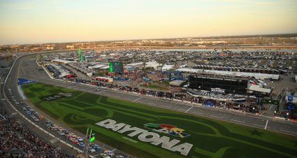 DAYTONA BEACH, FLORIDA - FEBRUARY 15: A general view of racing during the NASCAR Xfinity Series United Rentals 300 at Daytona International Speedway on February 15, 2025 in Daytona Beach, Florida. (Photo by Mike Ehrmann/Getty Images) | Getty Images