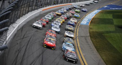 DAYTONA BEACH, FLORIDA - FEBRUARY 16: Ty Dillon, driver of the #10 Grizzly Nicotine Pouches Chevrolet and William Byron, driver of the #24 Axalta Chevrolet race during the NASCAR Cup Series Daytona 500 at Daytona International Speedway on February 16, 2025 in Daytona Beach, Florida. (Photo by Sean Gardner/Getty Images) | Getty Images
