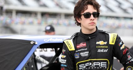 DAYTONA BEACH, FLORIDA - FEBRUARY 14: Andres Perez de Lara , driver of the #77 Telcel Chevrolet looks on during qualifying for the NASCAR Craftsman Truck Series Fresh from Florida 250 at Daytona International Speedway on February 14, 2025 in Daytona Beach, Florida. (Photo by Meg Oliphant/Getty Images) | Getty Images
