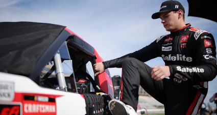 HAMPTON, GEORGIA - FEBRUARY 21: Corey Heim #11 driver of the Safelite Toyota enters his truck during qualifying for the NASCAR Craftsman Truck Series Fr8 208 at Atlanta Motor Speedway on February 21, 2025 in Hampton, Georgia. (Photo by Jonathan Bachman/Getty Images) | Getty Images