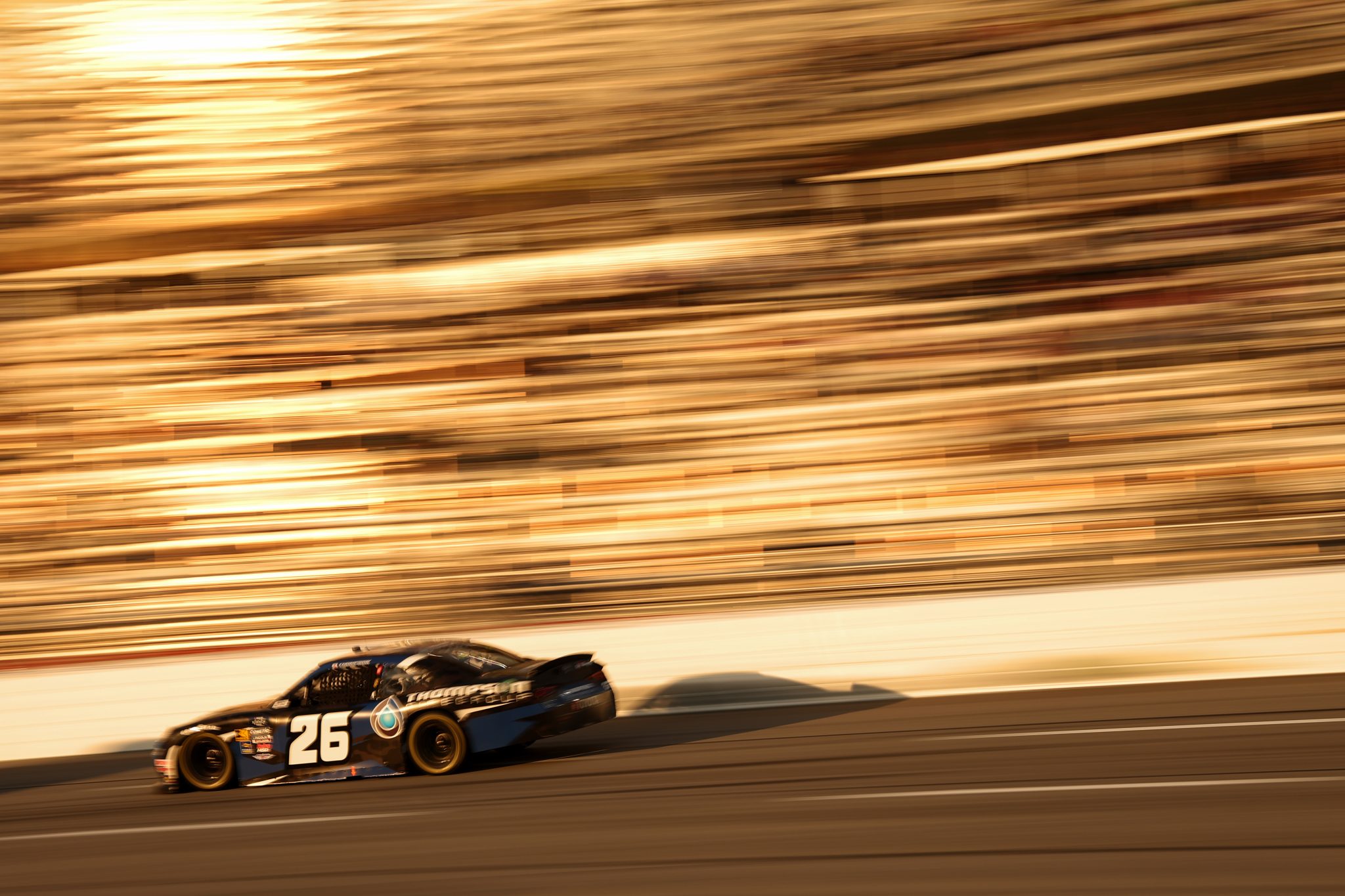 HAMPTON, GEORGIA - FEBRUARY 22: Dean Thompson, driver of the #26 Thompson Pipe Group Toyota, drives during the NASCAR Xfinity Series Bennett Transportation and Logistics 250 at Atlanta Motor Speedway on February 22, 2025 in Hampton, Georgia. (Photo by Chris Graythen/Getty Images) | Getty Images