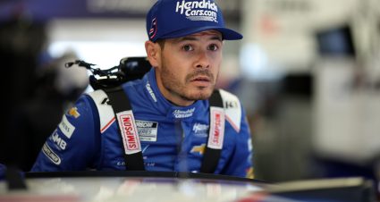 DAYTONA BEACH, FLORIDA - FEBRUARY 14: Kyle Larson, driver of the #5 HendrickCars.com Chevrolet looks on in the garage area during practice for the NASCAR Cup Series Daytona 500 at Daytona International Speedway on February 14, 2025 in Daytona Beach, Florida. (Photo by James Gilbert/Getty Images) | Getty Images