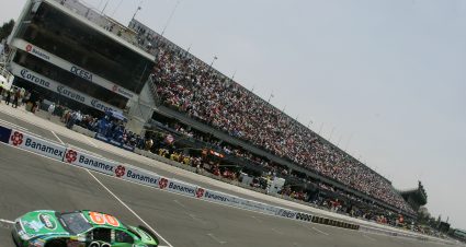 MEXICO CITY, MEXICO - APRIL 20:  Carl Edwards drives the #60 Scotts Watersmart Ford down the front stretch during the NASCAR Nationwide Series Corona Mexico 200 at Autodromo Hermanos Rodriguez on April 20, 2008 in Mexico City, Mexico.  (Photo by Jeff Gross/Getty Images) | Getty Images