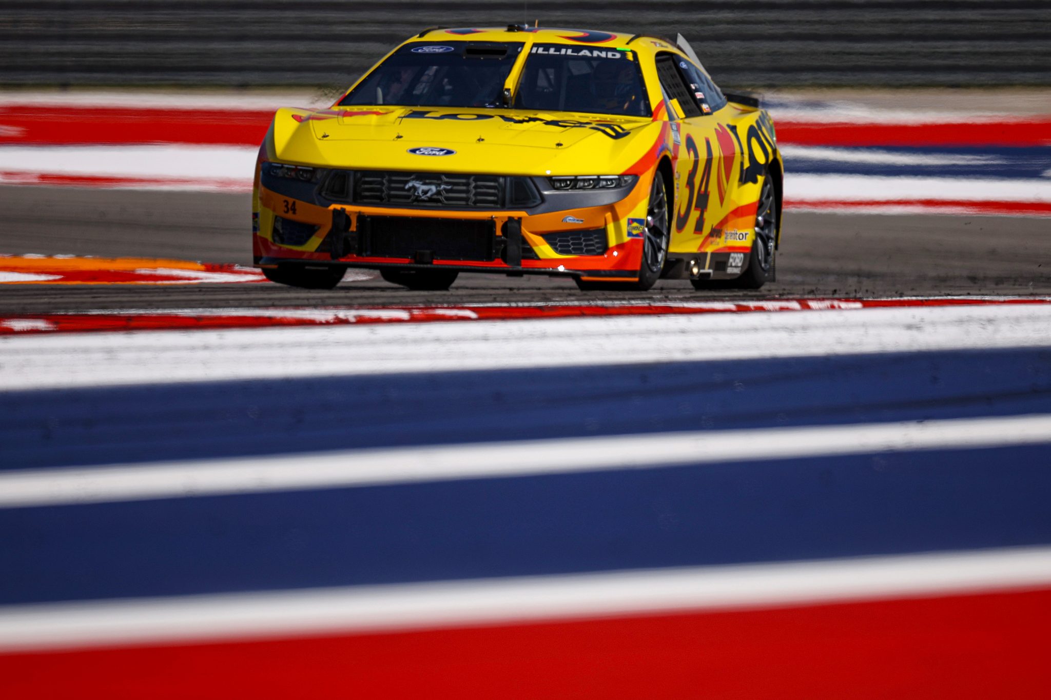 AUSTIN, TEXAS - MARCH 01: Todd Gilliland, driver of the #34 Love's Travel Stops Ford, drives during qualifying for the NASCAR Cup Series EchoPark Automotive Grand Prix at Circuit of The Americas on March 01, 2025 in Austin, Texas. (Photo by James Gilbert/Getty Images) | Getty Images