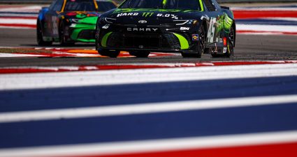 AUSTIN, TEXAS - MARCH 01: Tyler Reddick, driver of the #45 The Beast Toyota, and Riley Herbst, driver of the #35 Chumba Casino Toyota, drive during qualifying for the NASCAR Cup Series EchoPark Automotive Grand Prix at Circuit of The Americas on March 01, 2025 in Austin, Texas. (Photo by James Gilbert/Getty Images) | Getty Images