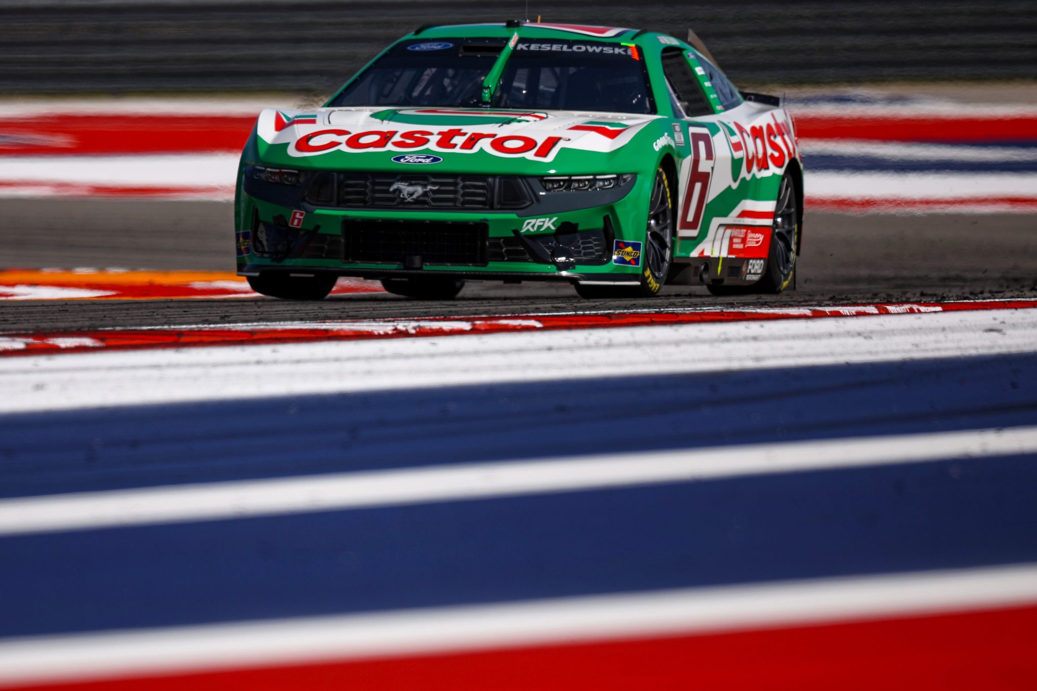 AUSTIN, TEXAS - MARCH 01: Brad Keselowski, driver of the #6 Castrol Ford, drives during qualifying for the NASCAR Cup Series EchoPark Automotive Grand Prix at Circuit of The Americas on March 01, 2025 in Austin, Texas. (Photo by James Gilbert/Getty Images) | Getty Images