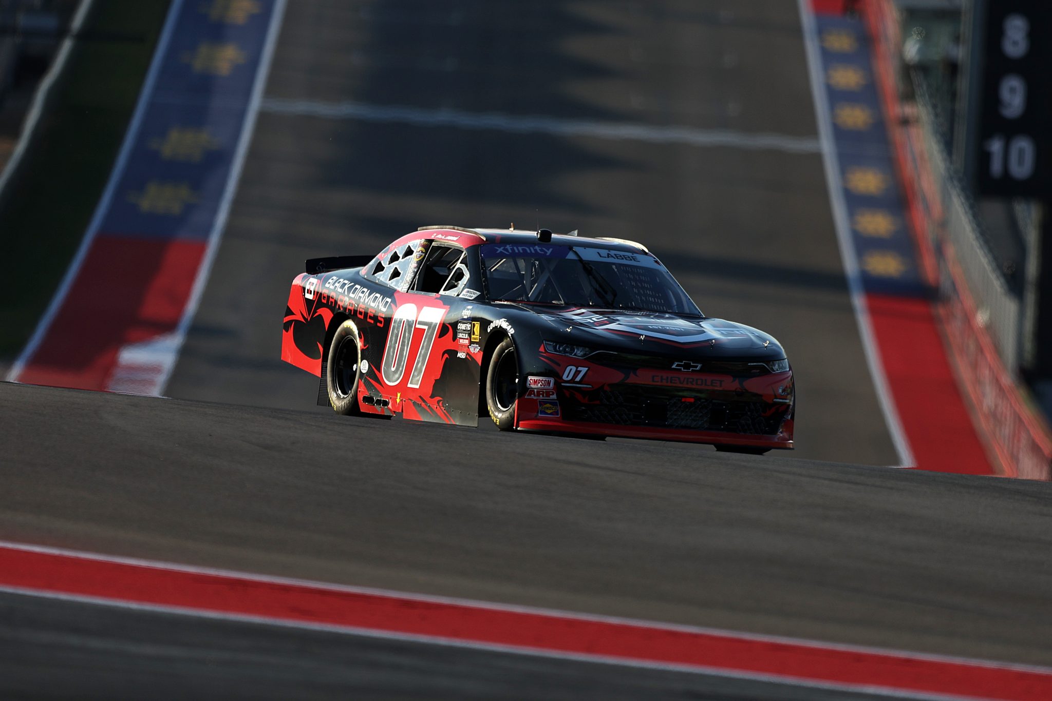 AUSTIN, TEXAS - FEBRUARY 28: Alex Labbe, driver of the #07 Black Diamond Garages Chevrolet, drives during practice for the NASCAR Xfinity Series Focused Health 250 at Circuit of The Americas on February 28, 2025 in Austin, Texas. (Photo by Meg Oliphant/Getty Images) | Getty Images