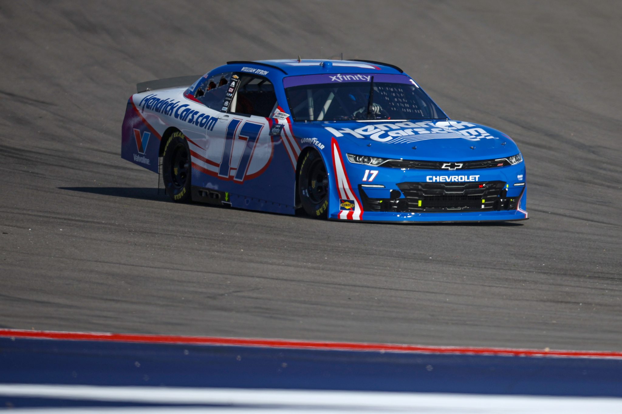 AUSTIN, TEXAS - FEBRUARY 28: William Byron, driver of the #17 HendrickCars.com Chevrolet, drives during practice for the NASCAR Xfinity Series Focused Health 250 at Circuit of The Americas on February 28, 2025 in Austin, Texas. (Photo by James Gilbert/Getty Images) | Getty Images
