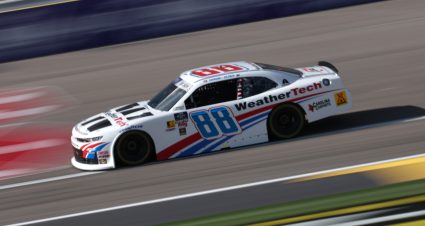 LAS VEGAS, NEVADA - MARCH 14: Connor Zilisch, driver of the #88 WeatherTech Chevrolet, drives during practice for the NASCAR Xfinity Series The LiUNA! at Las Vegas Motor Speedway on March 14, 2025 in Las Vegas, Nevada. (Photo by Chris Graythen/Getty Images) | Getty Images