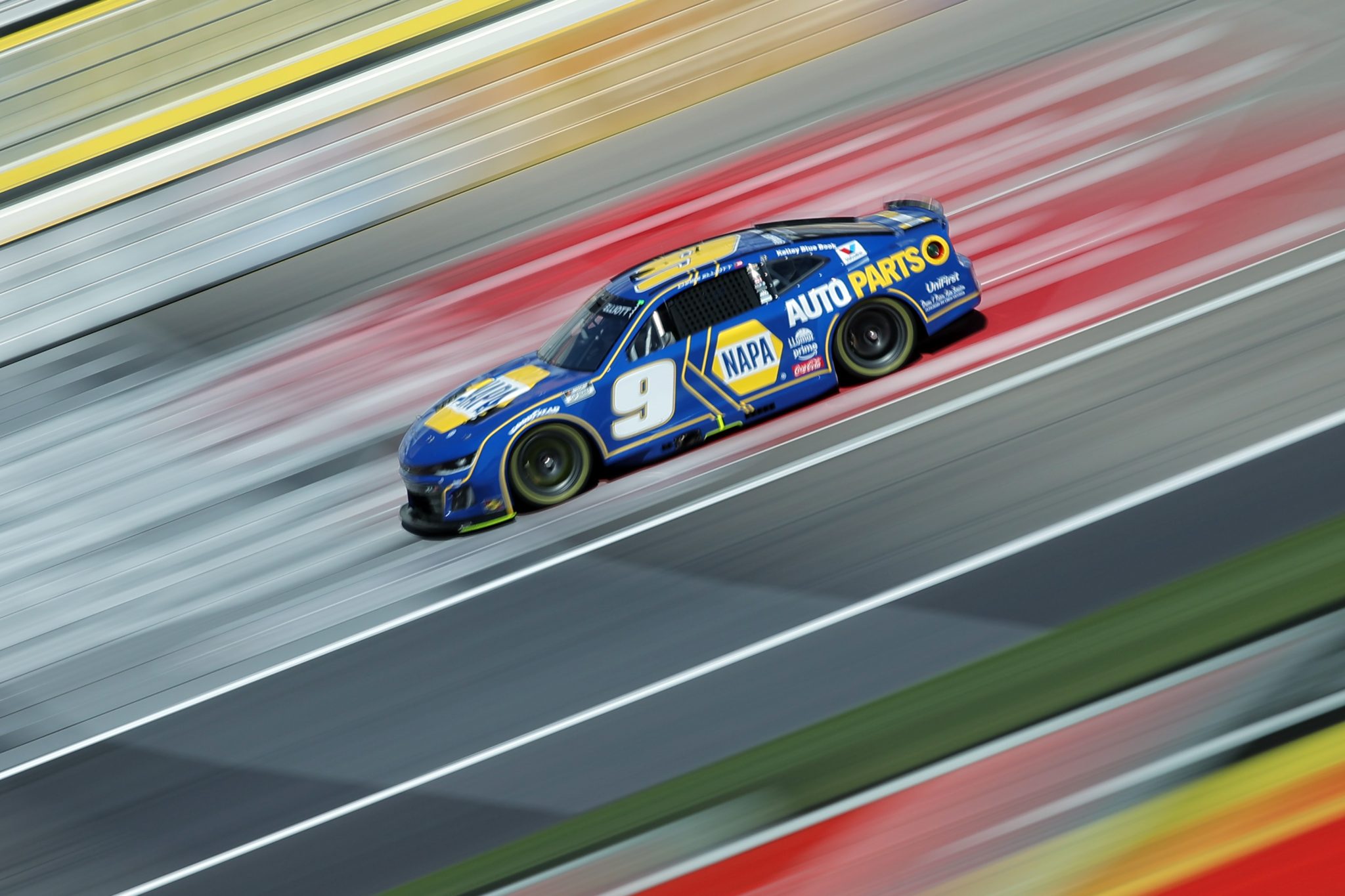 LAS VEGAS, NEVADA - MARCH 15: Chase Elliott, driver of the #9 NAPA Auto Parts Chevrolet, drives during practice for the NASCAR Cup Series Pennzoil 400 at Las Vegas Motor Speedway on March 15, 2025 in Las Vegas, Nevada. (Photo by Jonathan Bachman/Getty Images) | Getty Images