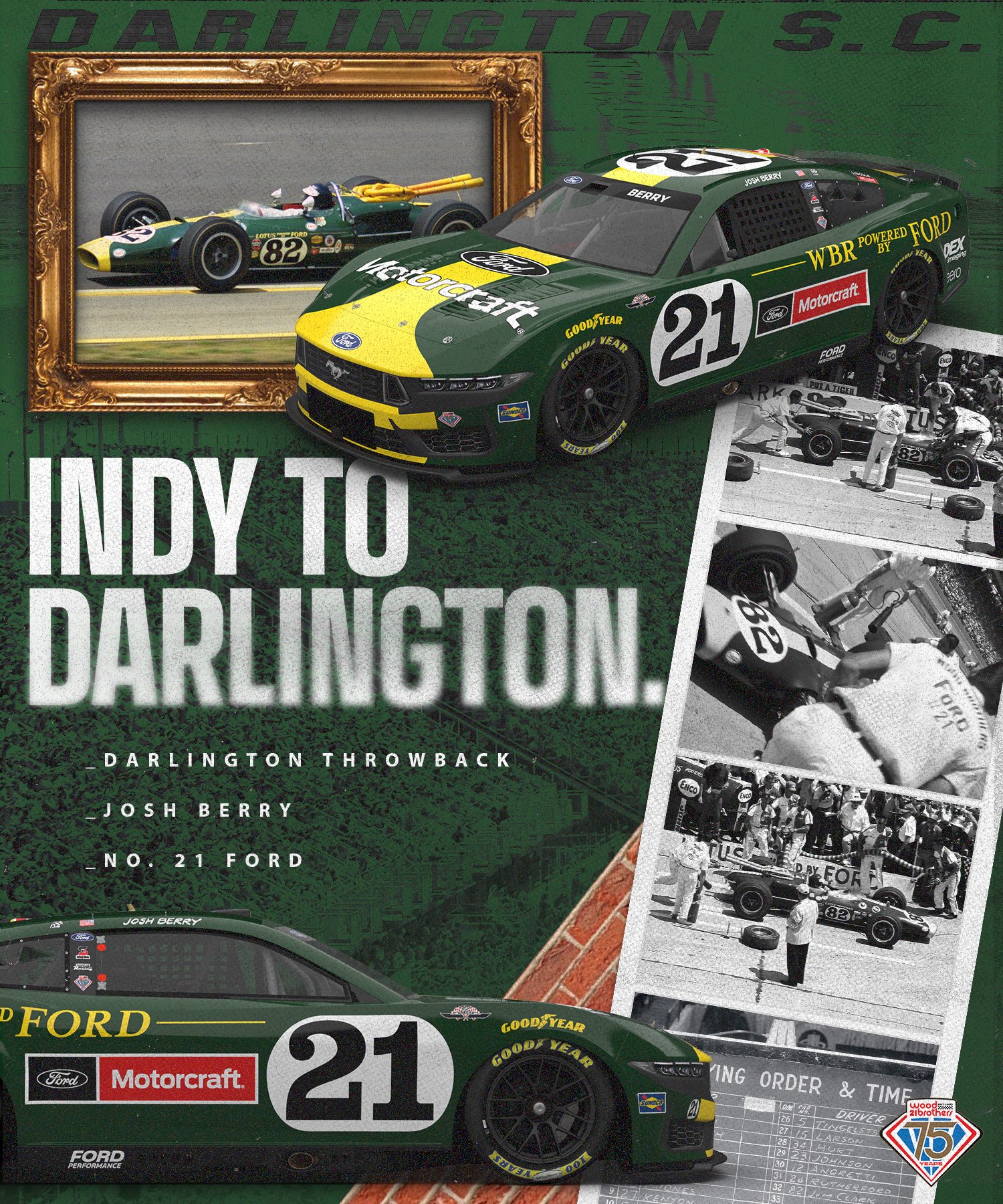 2025 21 Wood Brothers Darlington Throwback