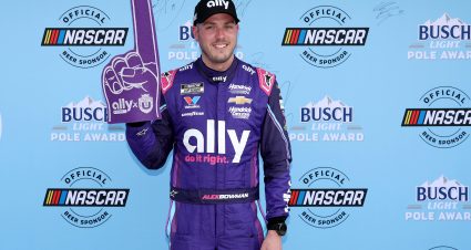 HOMESTEAD, FLORIDA - MARCH 22: Alex Bowman, driver of the #48 Ally Unrivaled League Chevrolet, poses for photos after winning the pole award during qualifying for the NASCAR Cup Series Straight Talk Wireless 400 at Homestead-Miami Speedway on March 22, 2025 in Homestead, Florida. (Photo by James Gilbert/Getty Images) | Getty Images