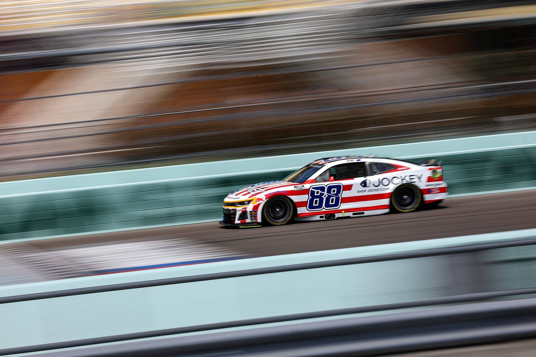 HOMESTEAD, FLORIDA - MARCH 22: Shane Van Gisbergen, driver of the #88 Jockey Chevrolet, drives during practice for the NASCAR Cup Series Straight Talk Wireless 400 at Homestead-Miami Speedway on March 22, 2025 in Homestead, Florida. (Photo by James Gilbert/Getty Images) | Getty Images