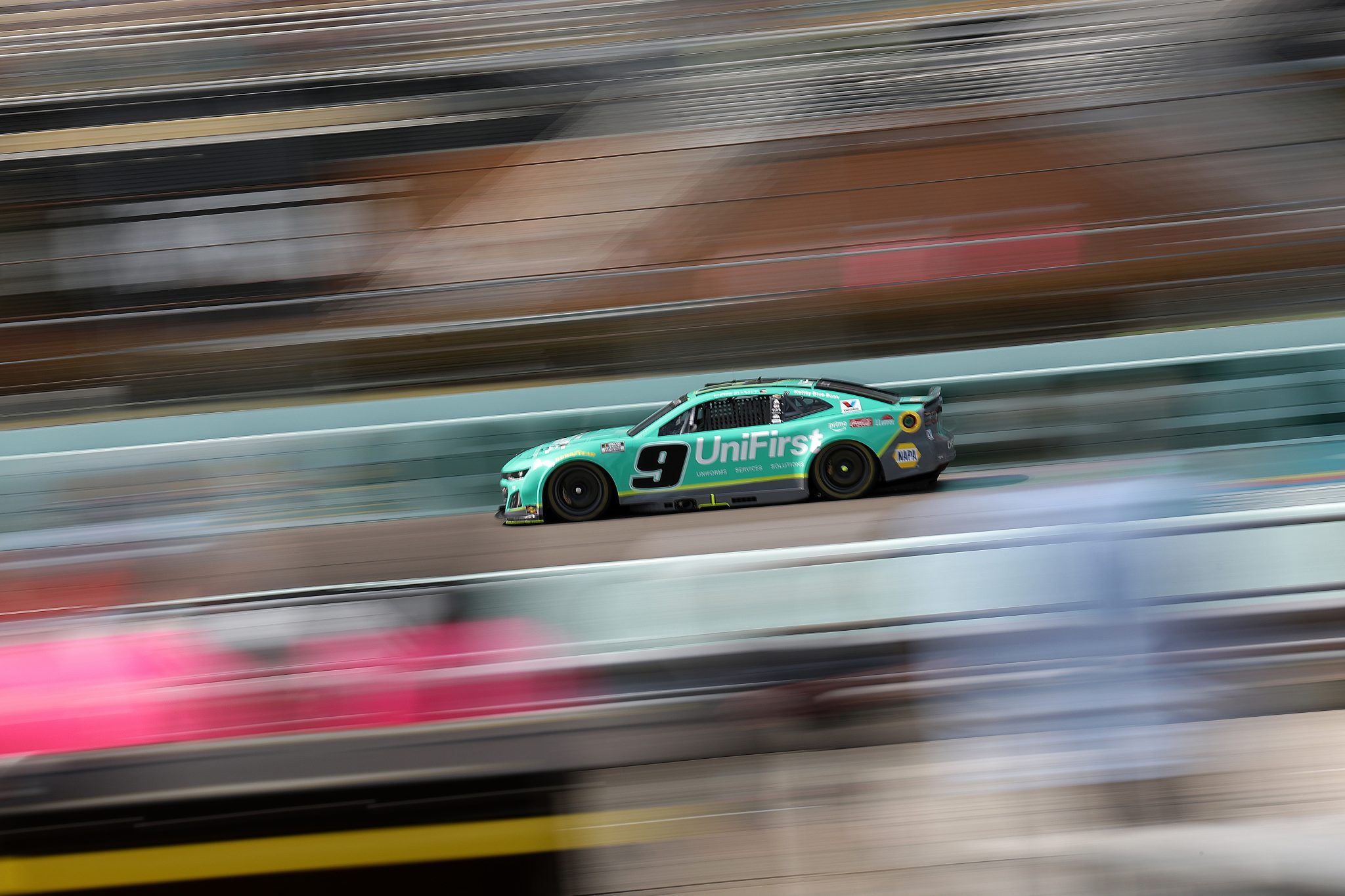 HOMESTEAD, FLORIDA - MARCH 23: Chase Elliott, driver of the #9 UniFirst Chevrolet, drives during the NASCAR Cup Series Straight Talk Wireless 400 at Homestead-Miami Speedway on March 23, 2025 in Homestead, Florida. (Photo by James Gilbert/Getty Images) | Getty Images
